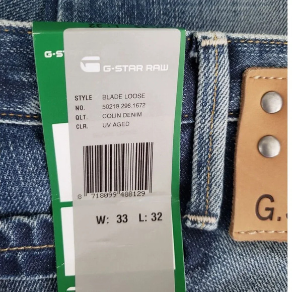 G STAR Mens Blade Loose BNWT Denim Jeans 33 - Picture 6 of 13